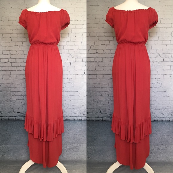 Love, Fire Embroidered Ruffled Tiered Hi-Low Dress - Picture 4 of 8